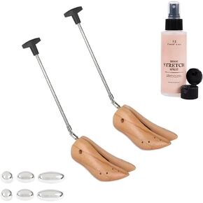 FootFitter Premium Professional Western Cowboy Boot Stretcher TWO PACK & 4 oz. Stretch Spray (Men's 9-11/Women's 10-12)