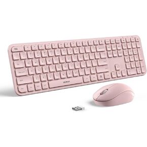 Purple Keyboard and Mouse Combo Wireless-Seenda Full Size 2.4GHz Silent USB Wireless Keyboard Mouse, Cordless Wireless Keyboard and Mouse for Windows, Laptop, PC (Purple)