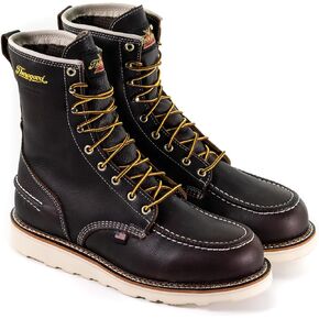 Thorogood 1957 Series 8" Waterproof Work Boots for Men - Full-Grain Leather with Moc Toe, Comfort Insole, and Slip-Resistant Wedge Outsole; EH Resistant