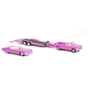 Greenlight 31180 (31180-A | 1:64 Hollywood Hitch & Tow Series 13-Graveyard Carz 1969 Plymouth GTX مع 1967 Dodge D-200 & Flatbed Trailer)