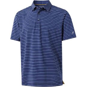 Rouen Mens Polo Shirts Short Sleeve Dry Fit Performance Moisture Wicking Causal Striped Polo Collared Golf Shirts for Men