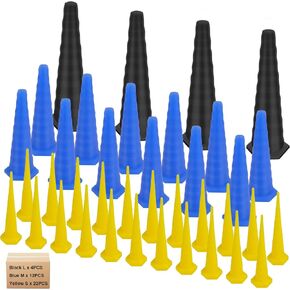 38PCS Hydraulic Oil Service Rubber Plugs, Universal Drip Proof Hose Plugs Kit with 4 Large Black,12 Medium Blue & 22 Small Yellow Size, Industrial Hydraulic Hose Plugs for Joints,Irrigation,Fuel Lines