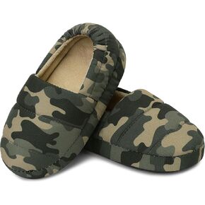 Bigwow Toddler Boys Girls Camo Slippers Little Kid Slip On House Slipper with Memory Foam Non Slip Cozy Warm Indoor Outdoor Shoes