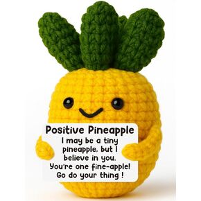 Positive Crochet Pineapple Gifts - Cute Inspirational Fine-apple Encouragement Easter Gifts, Motivational Gift for Women Men Students Friends Coworker, Believe in You Knitted Pineapple Desk Decor