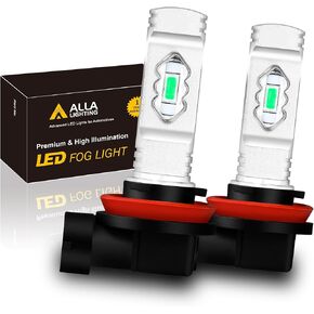 Alla Lighting 3600lm H16 H8 H11 مصابيح مصابيح الضباب LED، 8000K أزرق ثلجي 12 فولت ETI 56-SMD DRL (أضواء الجري النهارية) بديلة للسيارات والشاحنات، Xtreme Super Bright