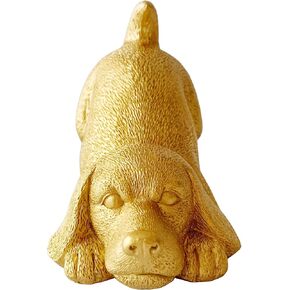 Golden Dog Statue, Animal Figurine Home Decor, Dog Sculpture for Home Office Desktop Bookshelf