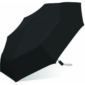 Weather Station Automatic Rain Umbrella, Windproof, Lightweight, and Packable for Travel, Full 42 Inch Arc, Black