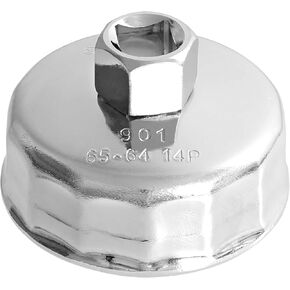 64-65mm Oil Filter Wrench: 14 Flutes Oil Filter Removal Tool Compatible with Wix 57356, 15400-PLM-A02 Oil Filter for Honda Accord Acura Civic CRV, Nissan Sentra, etc