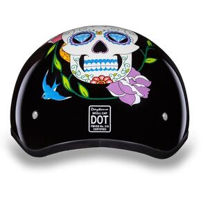 Daytona Halfets Half Skull Cap Potorcycle Helmet - DOT Abdered [Graphics] ...