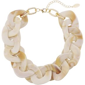 Bocar Statement Chunky Acrylic Cuban Choker Necklace Fashion Bib Collar Chain Necklace for Women(NK-10666)