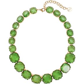 Firstmeet Vintage Resin Rhinestone Necklace Exquisitely cutted Elegant Crystal Collar for Women