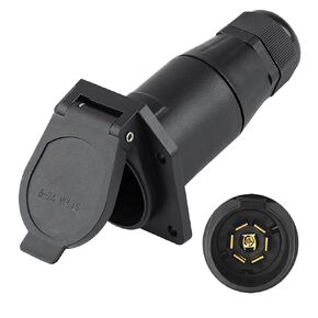 7 Pin Trailer Connector Waterproof 7 Way Trailer Socket adapts to 7-Pin Trailer Plug with All-Weather Design for Easy Installation for Vehicle, Trailer, Truck and RV Lighting
