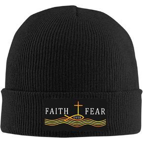 Jesus Cross Christian Knit Beanie Hat Winter Fall Headwear for Men Women