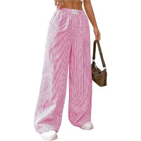 Floerns Girl's Baggy Wide Leg Sweatpants Elastic Waist Loose Track Pants with Pockets