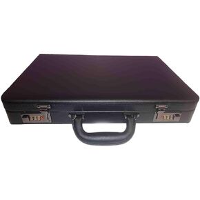Attache Case Dual Combination Lock Hard Side Briefcase, Black