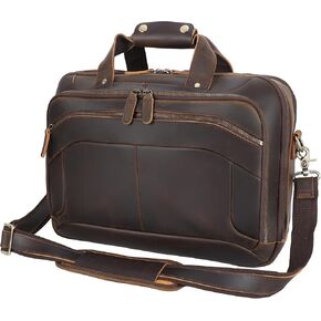 MASA KAWA LEATHER BEATICATES BAC LAPTOP BAC للرجال مقابل 15.6 بوصة للكمبيوتر خمر أكياس رسول الكتف Brown Crossbod