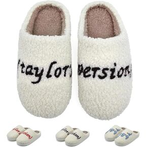 Kids Taylor Slippers for Boys Girls, 1989 Blue Version, Comfy Plush Warm Slip-on House Slippers for Big Little Kids, Cute Fuzzy Indoor