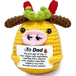 Teacher Appreciation Gifts, Positive Cow Crochet Animals Teachers Day Gifts for Women, Emotional Support Gift for Teacher Appreciation Week Graduation Birthday Retirement Gift