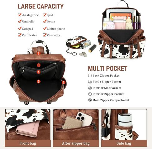 Backpack Purse for Women PU Leather Back Packs Designer Ladies Shoulder Bag Fashion Faux Work Travel Handbags in Saudi Arabia