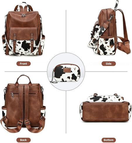 Backpack Purse for Women PU Leather Back Packs Designer Ladies Shoulder Bag Fashion Faux Work Travel Handbags in Saudi Arabia