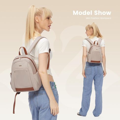 LOVEVOOK Mini Backpack for Women,Fashion Small Backpack for Travel,Lightweight Daypack for Work,Daily,Party,Khaki in Saudi Arabia
