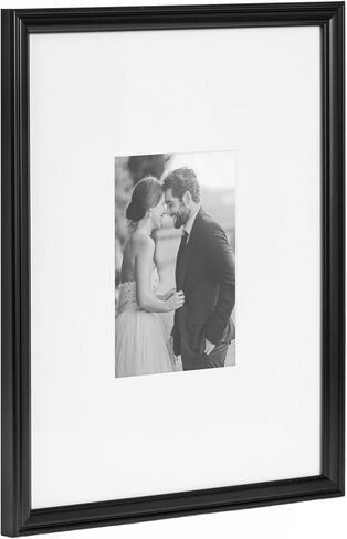 Kate and Laurel Adlynn Rectangle Picture Frame Set of 3, 16 x 20 matted to 8 x 10, Black, Modern Three-Piece Frame Set for Gallery Wall Frame Set in Living Room Wall Decor in Saudi Arabia