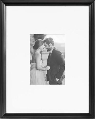 Kate and Laurel Adlynn Rectangle Picture Frame Set of 3, 16 x 20 matted to 8 x 10, Black, Modern Three-Piece Frame Set for Gallery Wall Frame Set in Living Room Wall Decor in Saudi Arabia