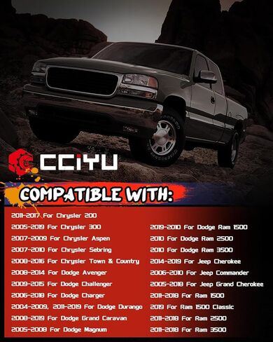 CCIYU Side Power Power Switch متوافق مع Jeep Grand Cherokee 2005-2018 ، لجيب Cherokee 2014-2019 ، لـ Chrysler 200 2011-2017 | يحل محل 56049432AD in Kuwait