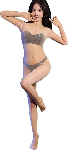 Body Stockings for Women Oil Shiny Bodystocking 5D Sheer Full Body Stocking Glossy Pantyhose in Kuwait