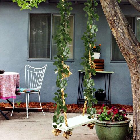 12 Pack 84 Feet Artificial Fake Hanging Vines Plant Faux Silk Green Leaf Garlands Home Office Garden Outdoor Wall Greenery Cover Jungle Party Decoration in Kuwait