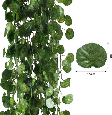 12 Pack 84 Feet Artificial Fake Hanging Vines Plant Faux Silk Green Leaf Garlands Home Office Garden Outdoor Wall Greenery Cover Jungle Party Decoration in Kuwait