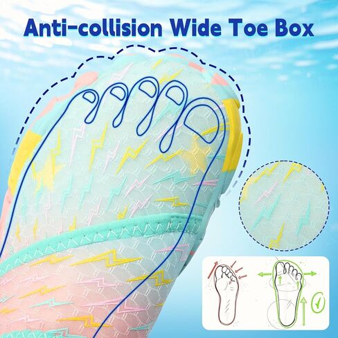 Kids Water Shoes Boys Girls - Wide Toe Box Quick Dry Barefoot Shoes Breathable Non Slip Aqua Athletic Sneakers for Swim Beach Pool Kayak Hiking Sand Walking Travel Essentials (Little Kid/Big Kid) in Saudi Arabia