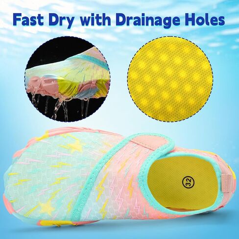 Kids Water Shoes Boys Girls - Wide Toe Box Quick Dry Barefoot Shoes Breathable Non Slip Aqua Athletic Sneakers for Swim Beach Pool Kayak Hiking Sand Walking Travel Essentials (Little Kid/Big Kid) in Saudi Arabia