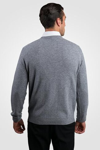 JENNIE LIU Men's 100% Pure Cashmere Long Sleeve Pullover V Neck Sweater in Saudi Arabia