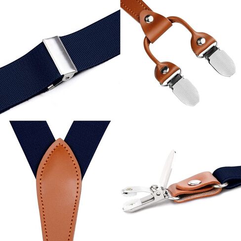 GUSLESON Suspenders & Bowtie Set Men's Elastic Band Suspenders + Bowtie for Wedding, Formal Events in Saudi Arabia