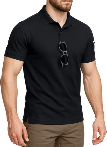 NY Threads Mens Polo Shirt Short Sleeves Quick Dry Performance Tactical Pique Jersey Golf Shirt in Saudi Arabia