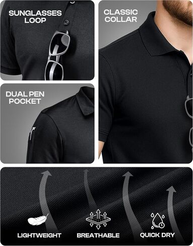 NY Threads Mens Polo Shirt Short Sleeves Quick Dry Performance Tactical Pique Jersey Golf Shirt in Saudi Arabia