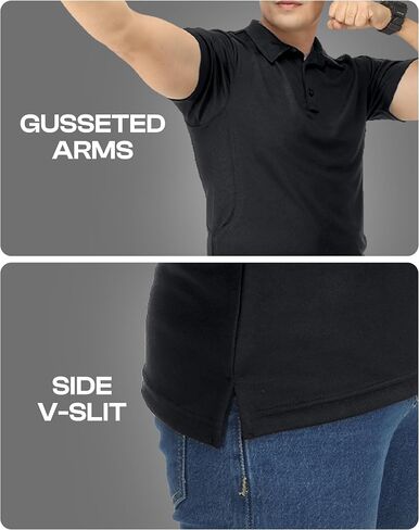 NY Threads Mens Polo Shirt Short Sleeves Quick Dry Performance Tactical Pique Jersey Golf Shirt in Saudi Arabia