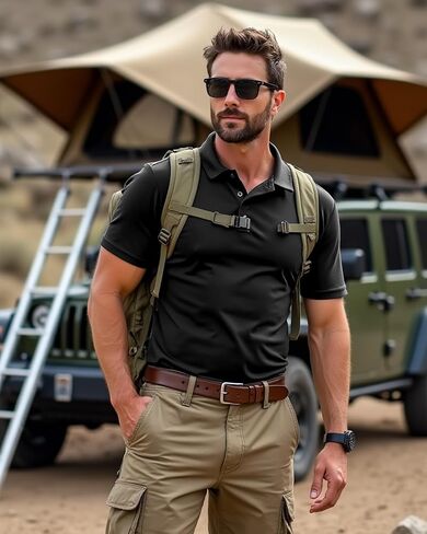 NY Threads Mens Polo Shirt Short Sleeves Quick Dry Performance Tactical Pique Jersey Golf Shirt in Saudi Arabia