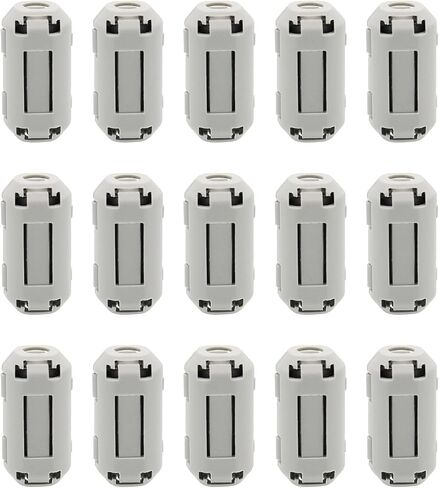 15Pcs 7mm Grey Clip-on Ferrite Ring Core RFI EMI Noise Suppressor Anti-Interference Cable Clip for Telephones Tvs Speakers Radio Audio Equipment Noise Suppressor Video Cable Power Cord in Saudi Arabia