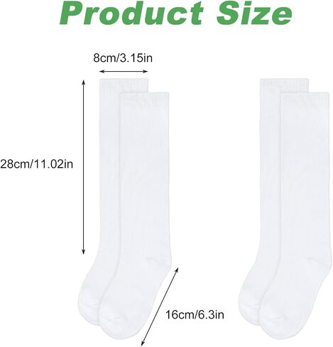 Lusofie 2 Pairs knee high socks for girls 8-12 Years Cotton School Uniform Socks Kids Boy Soft & Lightweight knee socks girls in Saudi Arabia
