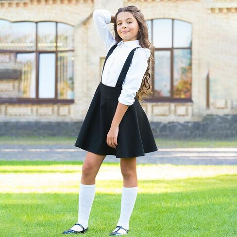 Lusofie 2 Pairs knee high socks for girls 8-12 Years Cotton School Uniform Socks Kids Boy Soft & Lightweight knee socks girls in Saudi Arabia