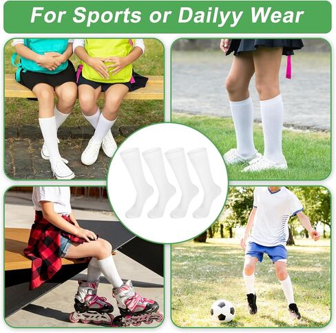 Lusofie 2 Pairs knee high socks for girls 8-12 Years Cotton School Uniform Socks Kids Boy Soft & Lightweight knee socks girls in Saudi Arabia
