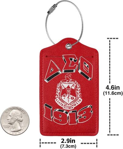 2 Pack Luggage Tags Sorority Paraphernalia 1913 Sorority Gifts for Women Pu Leather Baggage Tag Privacy Cover ID Label with Stainless Steel Loop Suitcase Travel Bag Labels in Saudi Arabia