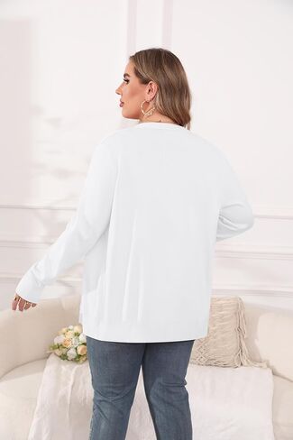 TIANZHU Cardigan Sweaters for Women Plus Size Open Front Long Sleeve V Neck Button Comfy Lightweight Cardigan Casual Coat in Saudi Arabia