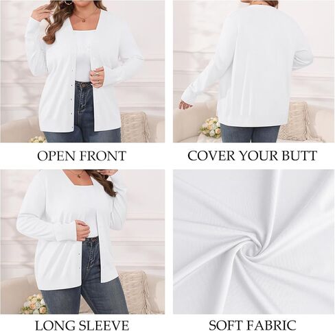 TIANZHU Cardigan Sweaters for Women Plus Size Open Front Long Sleeve V Neck Button Comfy Lightweight Cardigan Casual Coat in Saudi Arabia