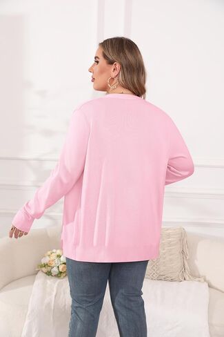 TIANZHU Cardigan Sweaters for Women Plus Size Open Front Long Sleeve V Neck Button Comfy Lightweight Cardigan Casual Coat in Saudi Arabia