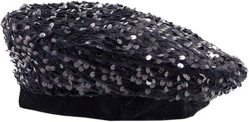 Coolwife Sequin Beret Hats for Women Artist Cap Fashionable Ladies Bling Shining French Style Beanie Beret in Saudi Arabia