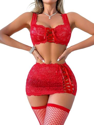 مثير مجموعة من الدانتيل الأزهار bodycon تخزين الملابس الملابس الداخلية 4 قطعة in Kuwait