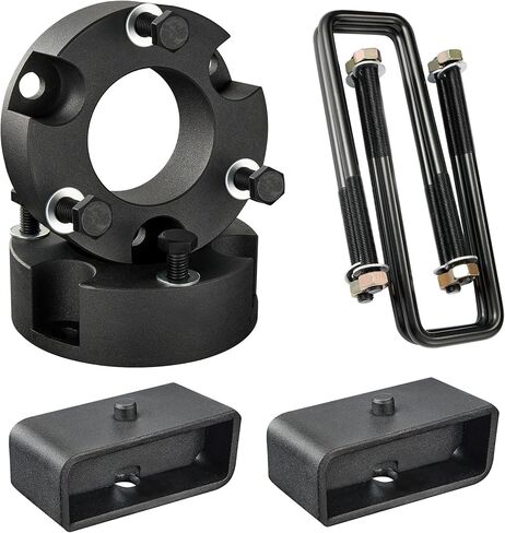 طقم رفع تسوية أمامي وخلفي 3 بوصة من EVIL ENERGY لسيارة Toyota 2005-2023 Tacoma 2WD 4WD (6 عروات فقط) 2003-2023 4Runner و2007-2015 FJ Cruise، فواصل دعامة للتعليق باللون الأحمر in Kuwait
